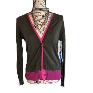 Dark Romance Grunge Rose Noir Simply Vera Wang Women's Ruffled Cardigan Boho S